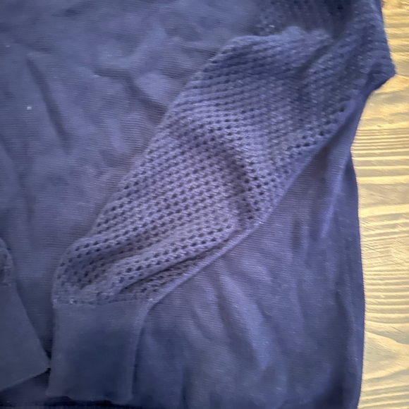 Women's Belle Beach Oversized Feel Sweater Open Knit Sleeves Size L Navy Blue - Picture 3 of 4